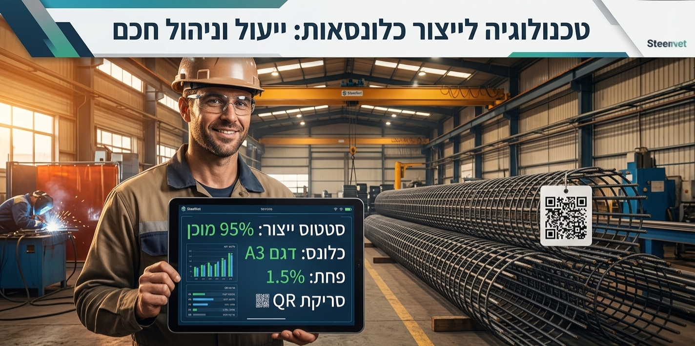 שילוב טכנולוגיה במפעל לייצור כלונסאות – חיסכון בפחת, מניעת טעויות וניהול חכם